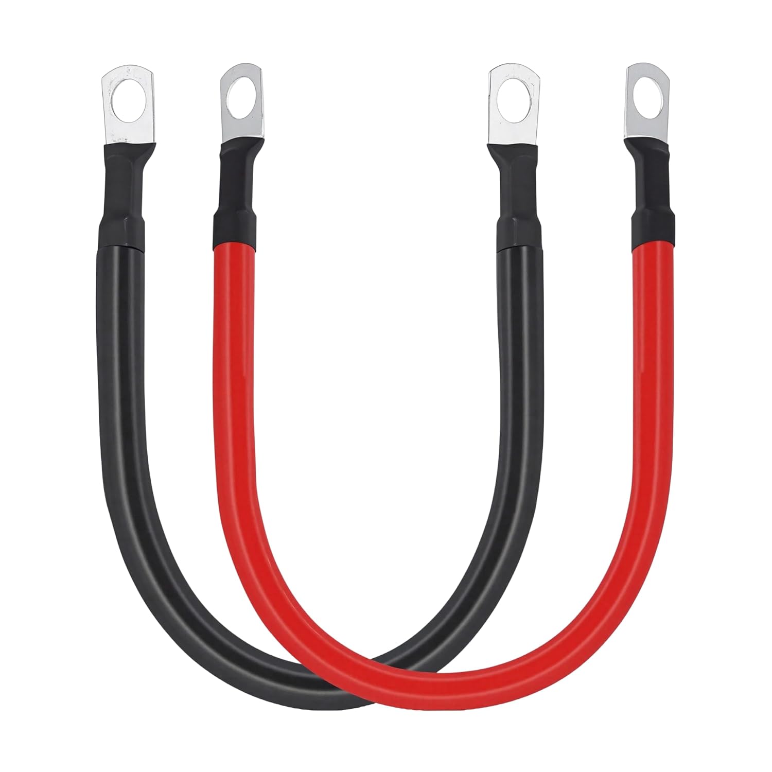 2 AWG Battery Cable 2Gauge Pure Copper Battery Inverter Cables with 5/16 in Lugs Both Ends Power Inverter Wire Set for Automotive Solar Power Inverter Marine Boat RV Car Motorcycle (1FT) - Image 1
