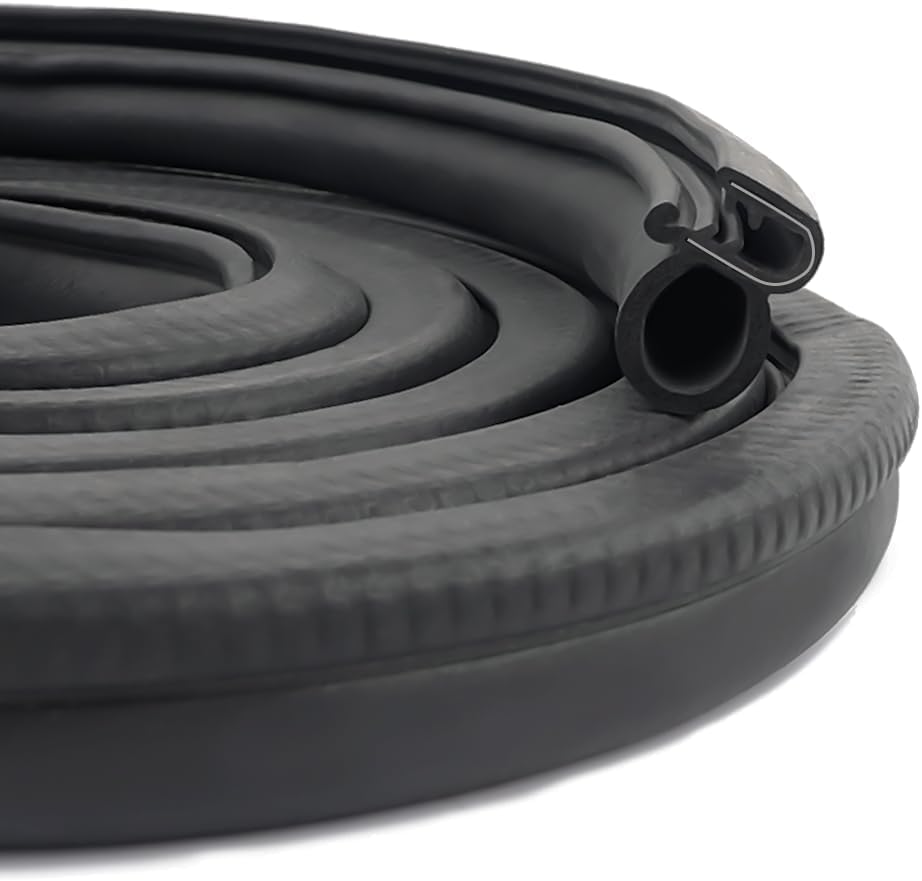 20Ft Car Door Weather Stripping Door Seal Strip,U-Shaped Rubber Edge Trim with Steel Strip Door Sealers for Door Frame of Car Truck SUV RV Boat Home,Keeps Car Interior Tidy and Quieter (20Ft) - Image 1