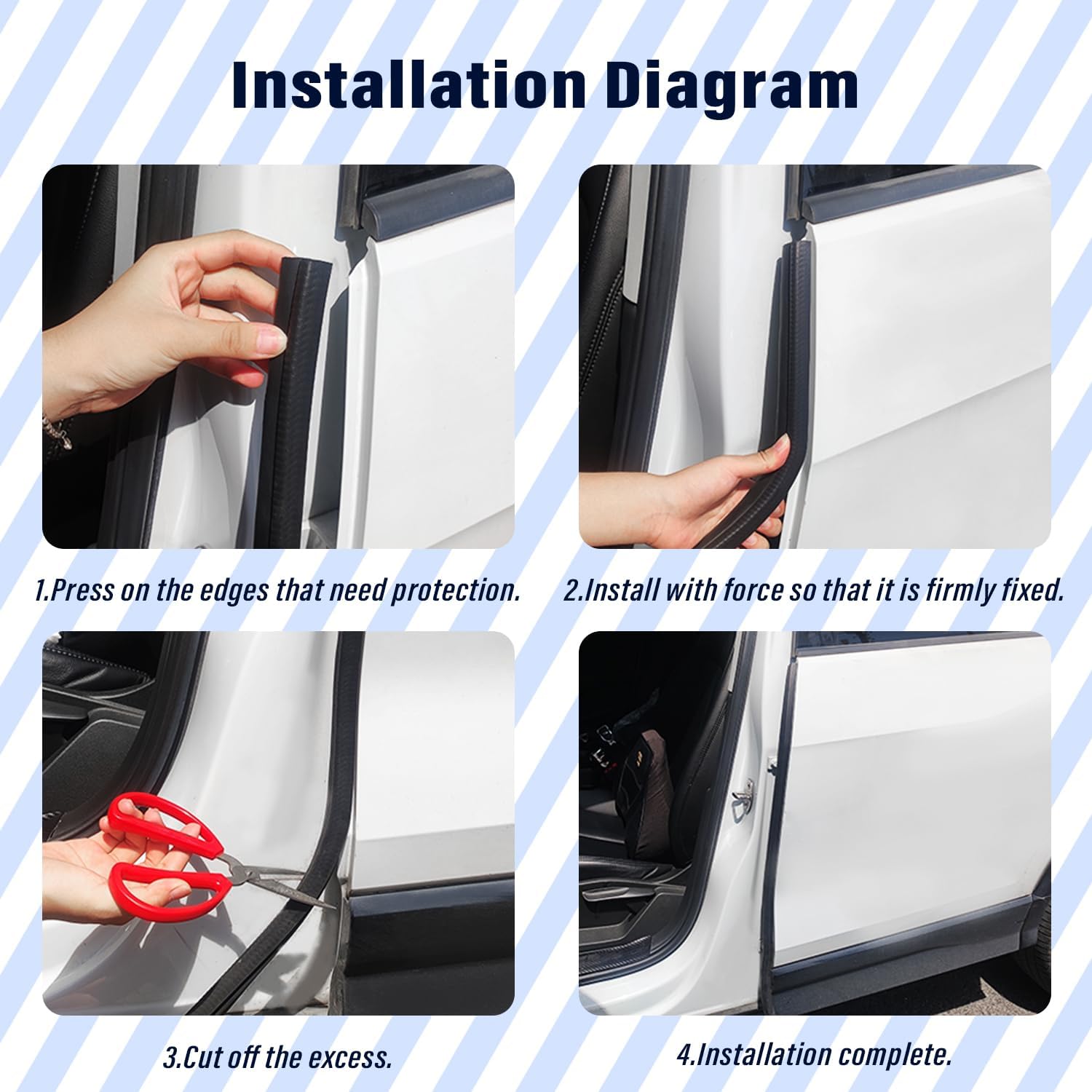 20Ft Car Door Weather Stripping Door Seal Strip,U-Shaped Rubber Edge Trim with Steel Strip Door Sealers for Door Frame of Car Truck SUV RV Boat Home,Keeps Car Interior Tidy and Quieter (20Ft) - Image 7