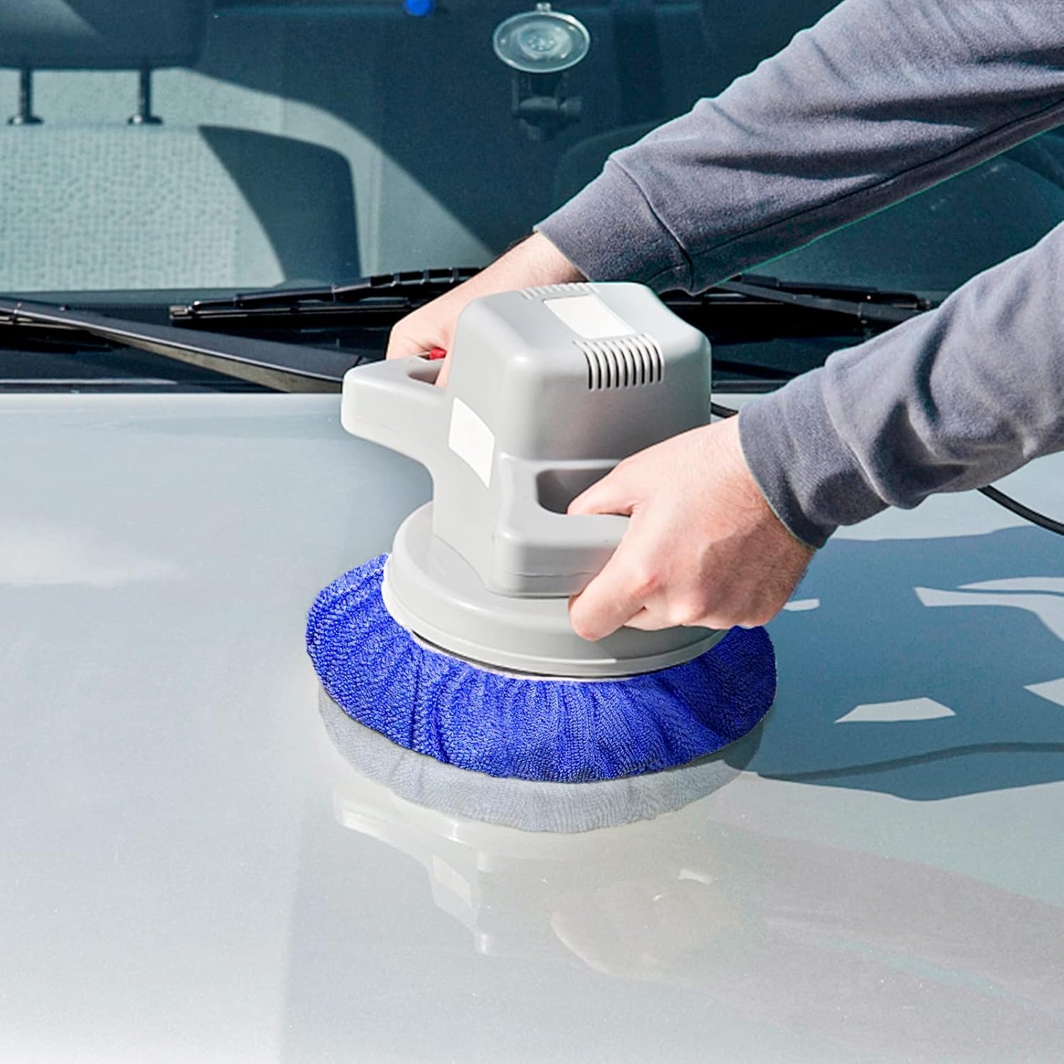 5 to 6 Inch Car Polisher Pad Bonnet, 15Pcs Car Polishing Bonnet Buffing Pads, 10*Microfiber+5*Woollen - Image 7