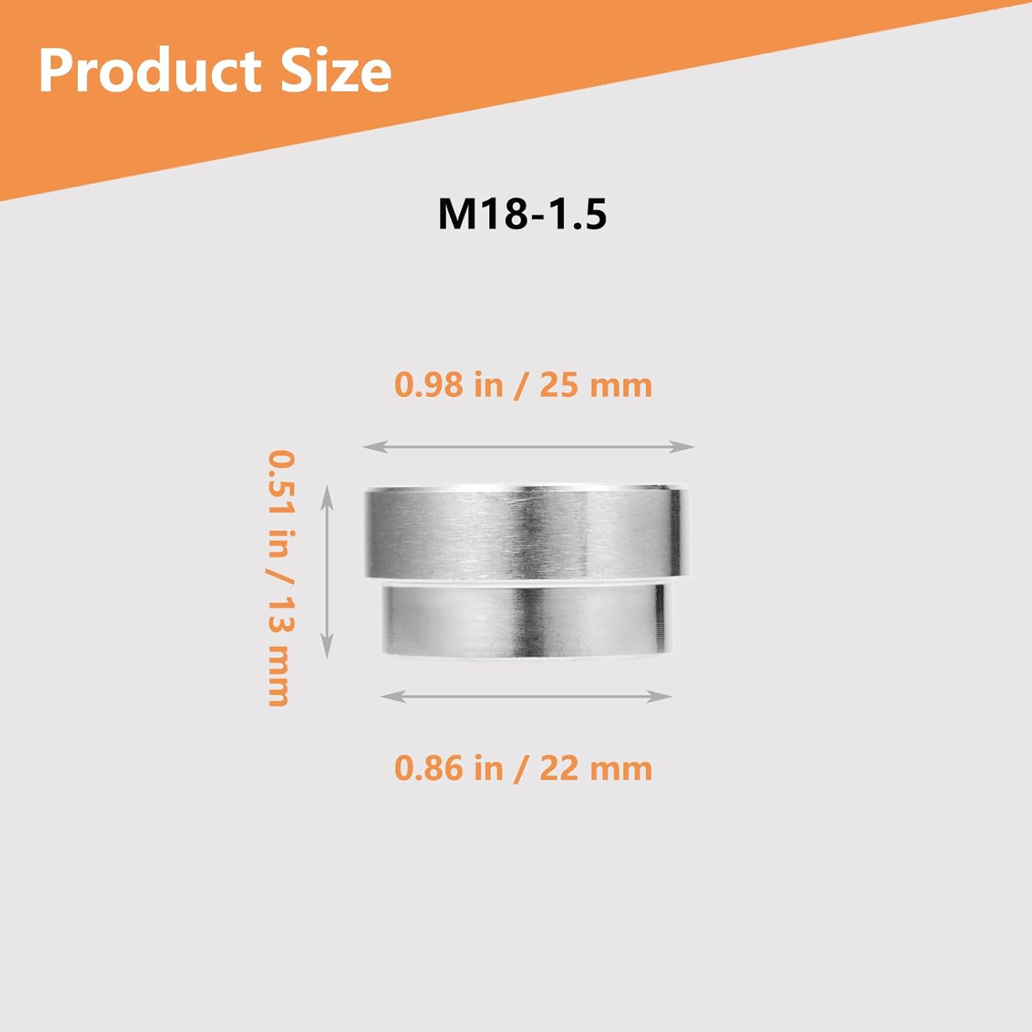4 Pcs O2 Sensor Bung, 304 Stainless Steel M18x1.5 O2 Bung Weld in, Oxygen Sensor Bung Stepped Style - Image 2