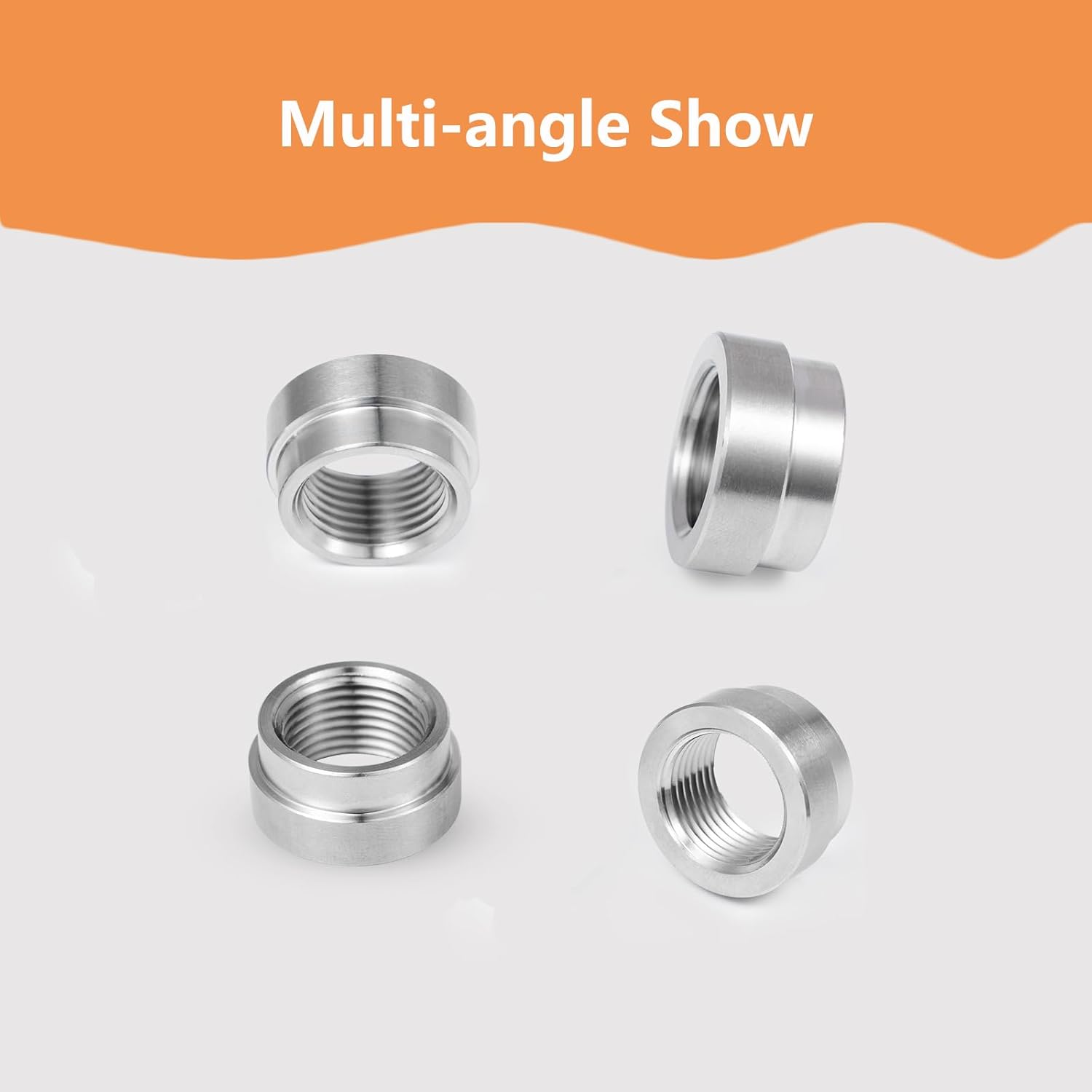 4 Pcs O2 Sensor Bung, 304 Stainless Steel M18x1.5 O2 Bung Weld in, Oxygen Sensor Bung Stepped Style - Image 5