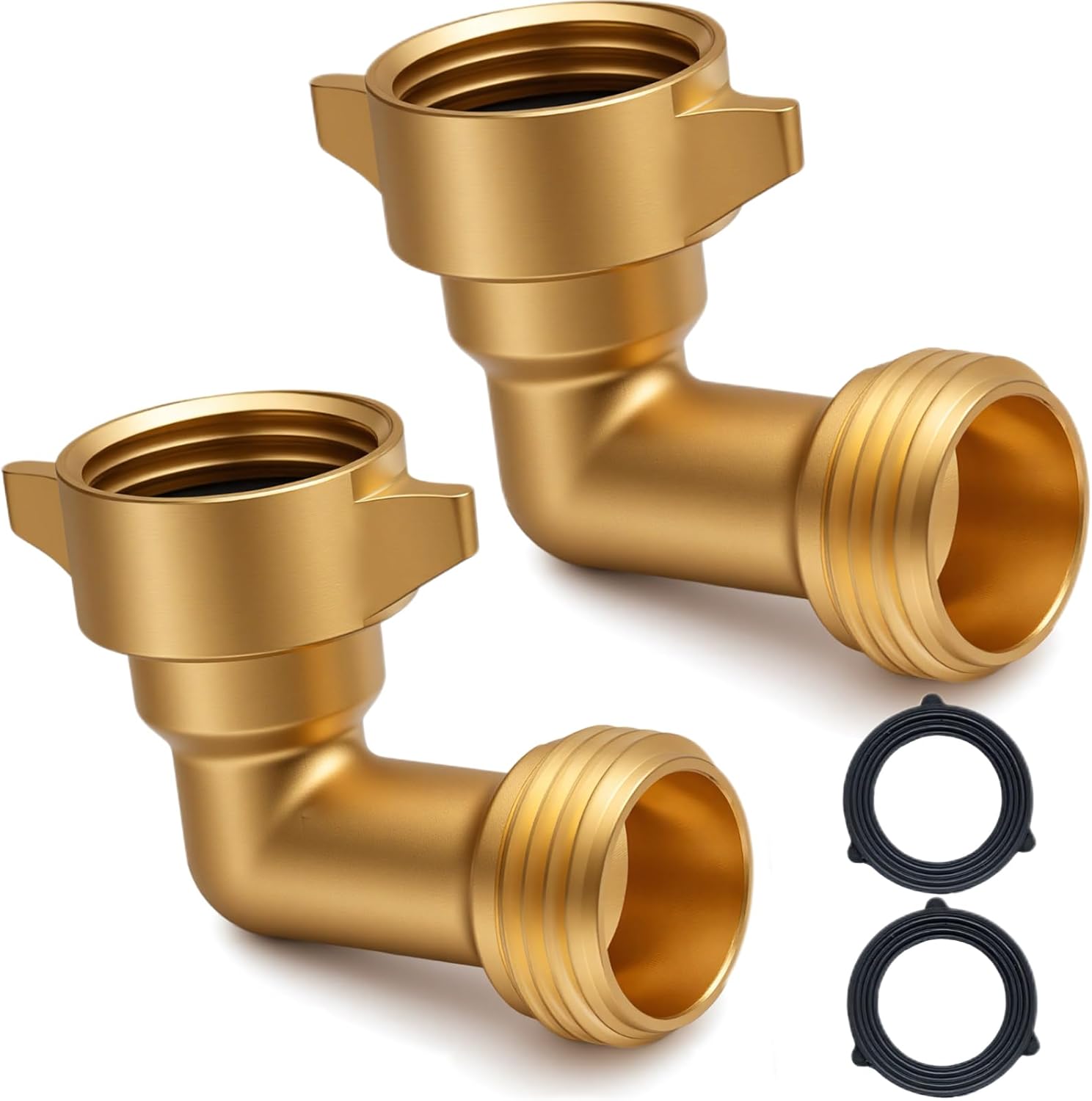 90-Degree Hose Elbow for RVs with Easy Grip Connector - 3/4