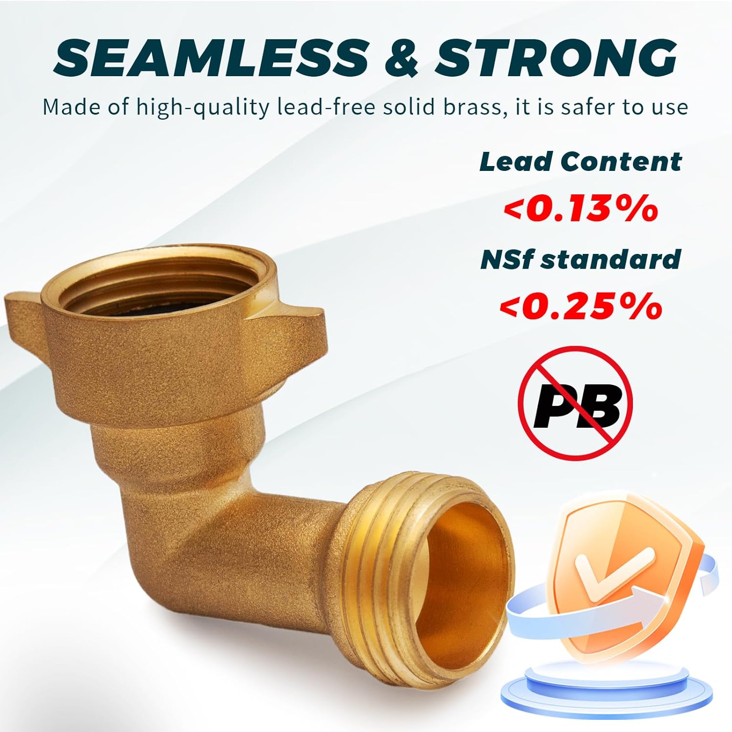 90-Degree Hose Elbow for RVs with Easy Grip Connector - 3/4