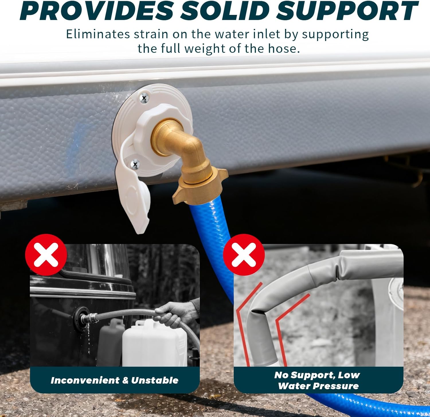 90-Degree Hose Elbow for RVs with Easy Grip Connector - 3/4