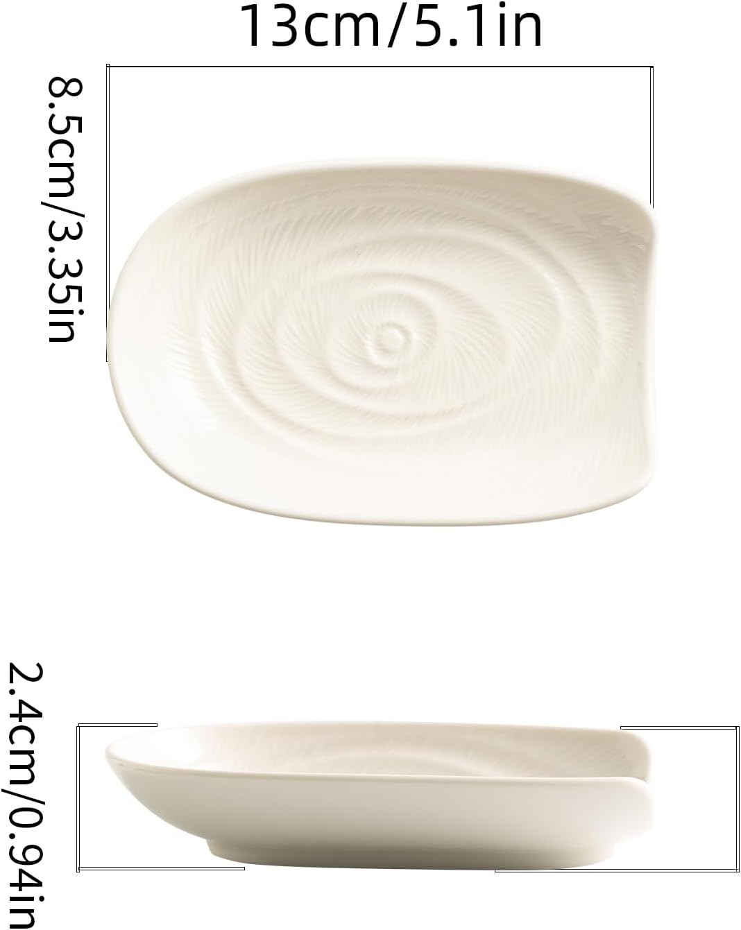 Ceramic Spoon Rest for Kitchen Counter 5.1 Inch Porcelain Spoon Holder Farmhouse Cooking and Coffee Spoon Rest for Stove Top (white) - Image 2