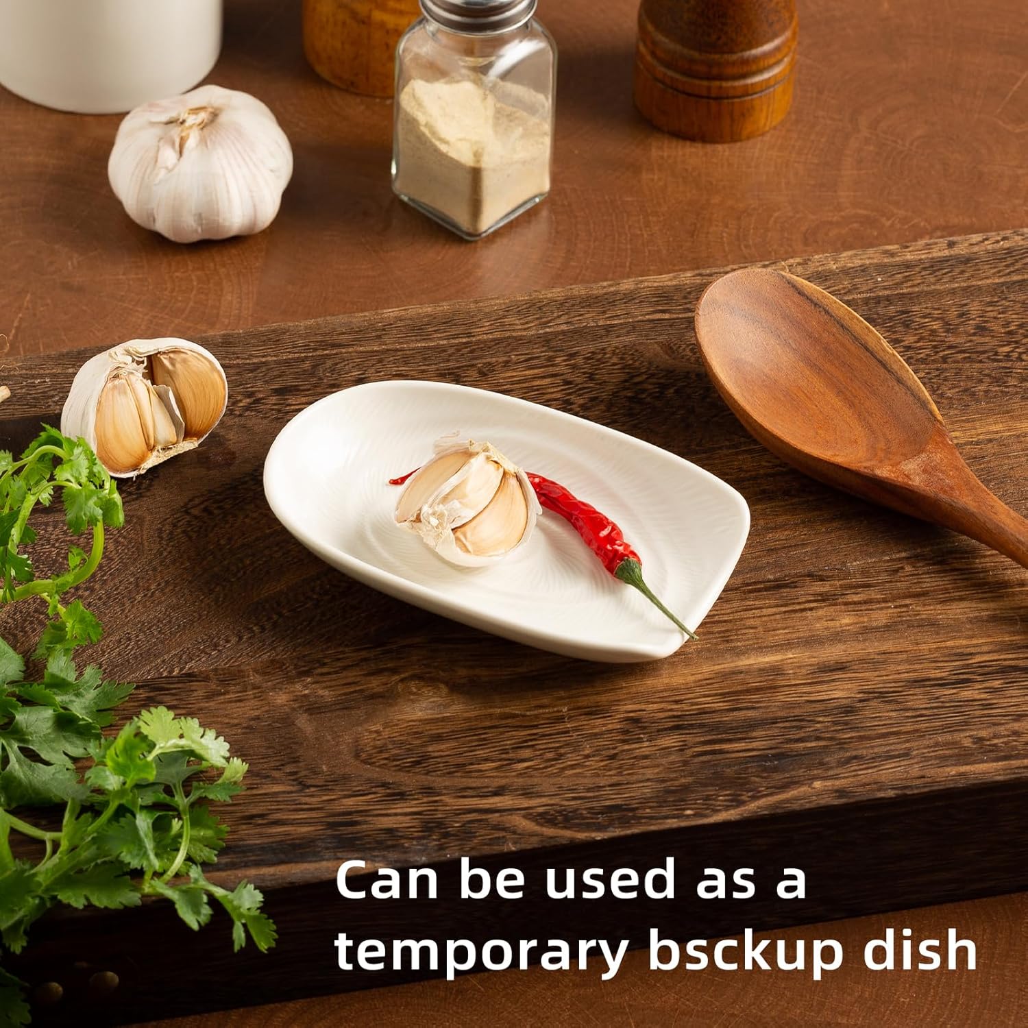 Ceramic Spoon Rest for Kitchen Counter 5.1 Inch Porcelain Spoon Holder Farmhouse Cooking and Coffee Spoon Rest for Stove Top (white) - Image 3