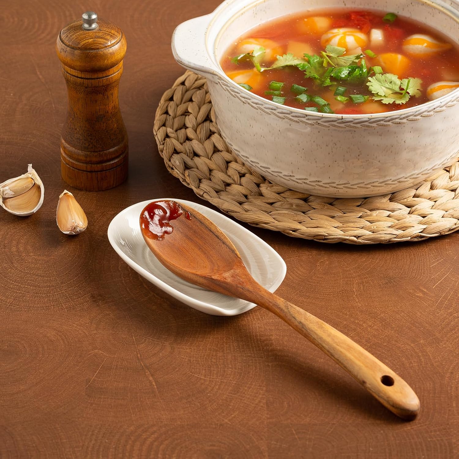 Ceramic Spoon Rest for Kitchen Counter 5.1 Inch Porcelain Spoon Holder Farmhouse Cooking and Coffee Spoon Rest for Stove Top (white) - Image 5