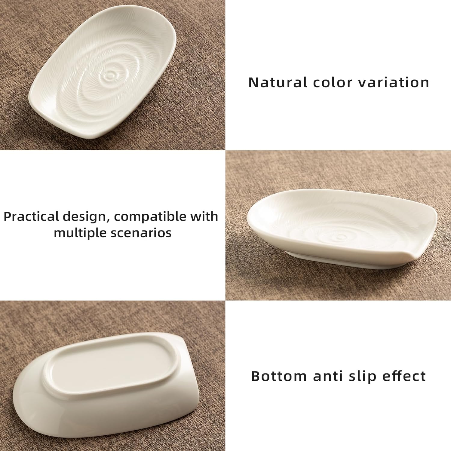 Ceramic Spoon Rest for Kitchen Counter 5.1 Inch Porcelain Spoon Holder Farmhouse Cooking and Coffee Spoon Rest for Stove Top (white) - Image 8