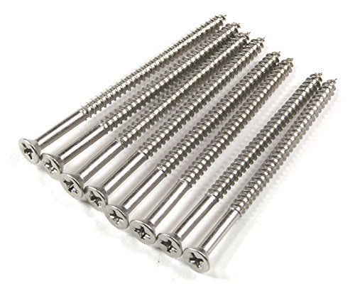 Satin Nickel Wood Screws, Heavy-Duty Screws for Doors, Cabinets, Furniture & DIY Projects (9 x 3 Inch – 24 Pack) - Image 1