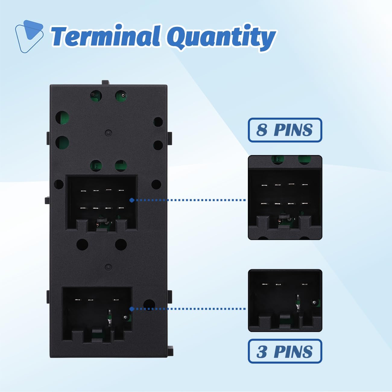 Power Window Control Switch Master Door Button Compatible with 2003-2008 Ford Crown Victoria/F150/Expedition, 06-08 Lincoln Mark LT, 03-08 Mercury Grand Marquis/Marauder Replace OEM 5L1Z14529AA - Image 4