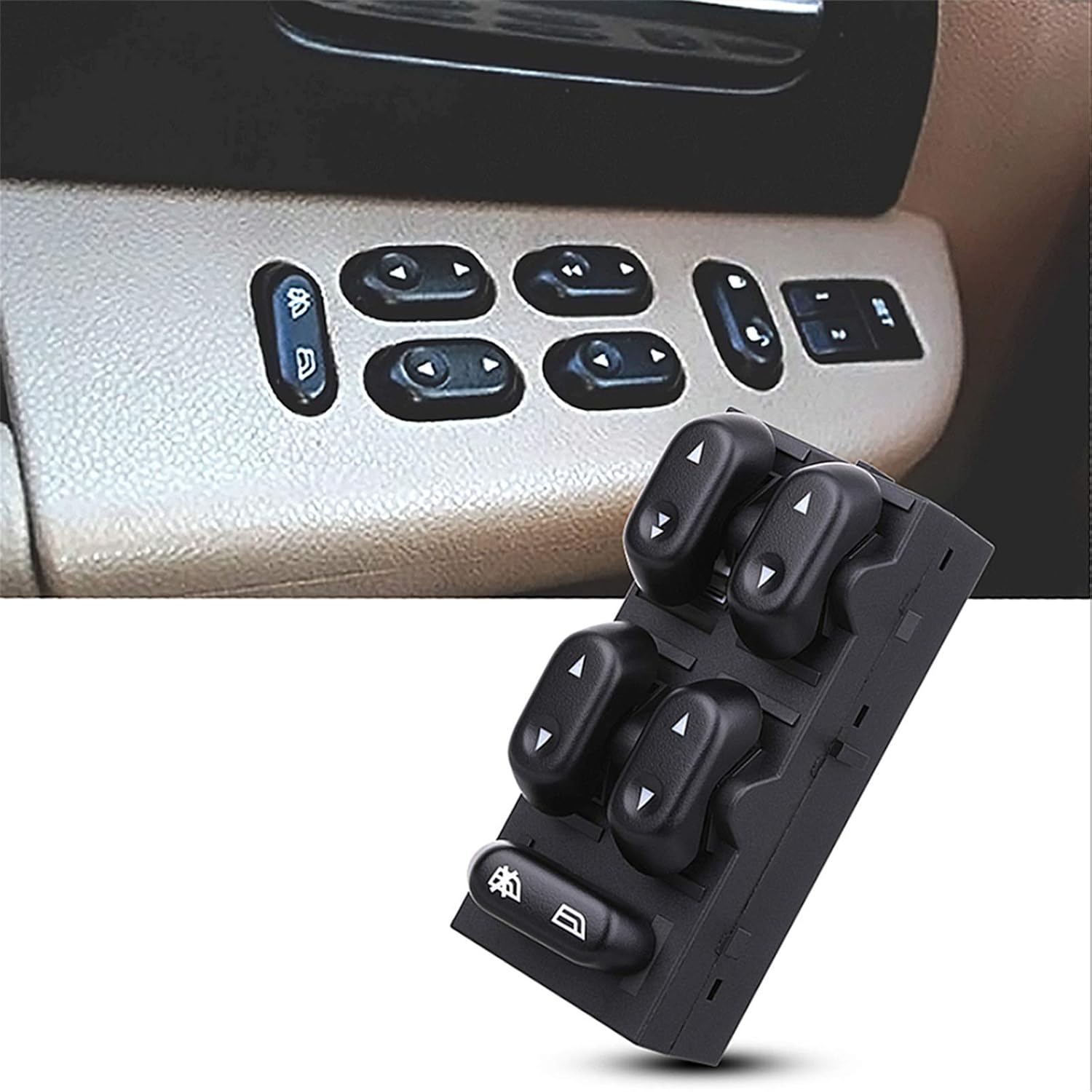 Power Window Control Switch Master Door Button Compatible with 2003-2008 Ford Crown Victoria/F150/Expedition, 06-08 Lincoln Mark LT, 03-08 Mercury Grand Marquis/Marauder Replace OEM 5L1Z14529AA - Image 6