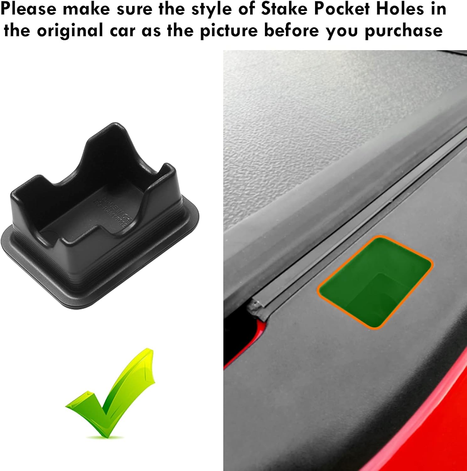 Ram 1500 Stake Pocket Covers, Rear Truck Bed Rail Stake Pocket Cover Compatible with Dodge Ram 2019-2024 2025 2026(Set of 2) - Image 2