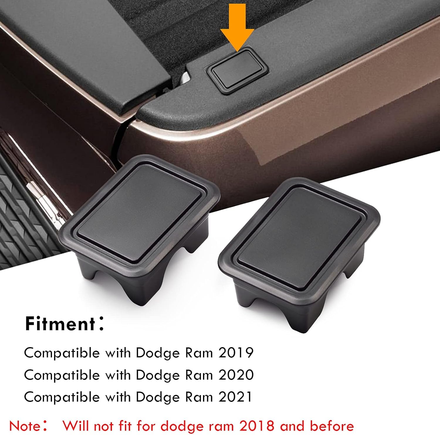 Ram 1500 Stake Pocket Covers, Rear Truck Bed Rail Stake Pocket Cover Compatible with Dodge Ram 2019-2024 2025 2026(Set of 2) - Image 7