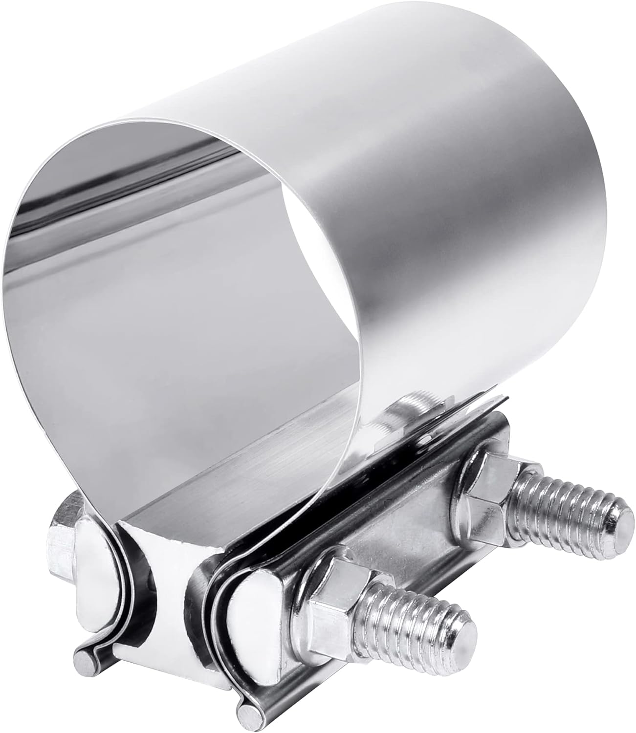 Zlirfy Stainless Steel Exhaust Clamp Band, Universal Widening Butt Joint Clamp, Fit for 2.5