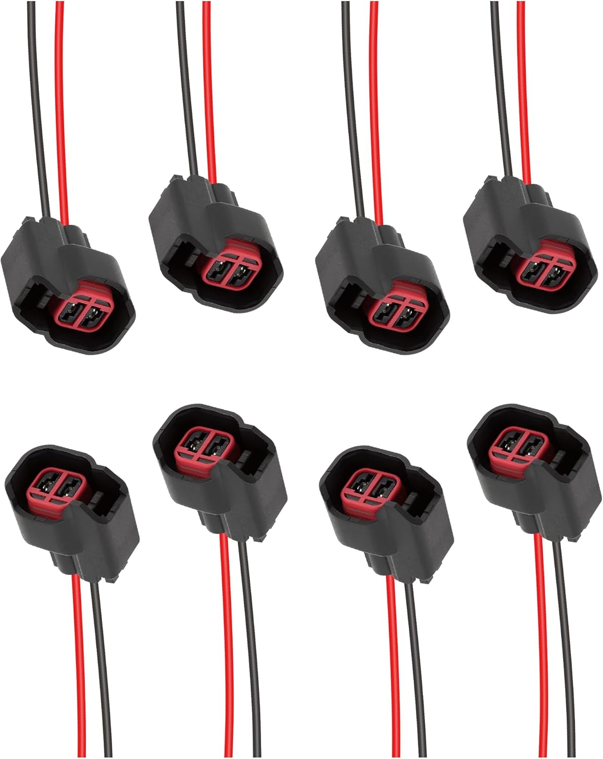 8 PCS Fuel Injector Connector Pigtail,Fuel Injectors Set of 8 Replace OEM# 5013995AA,5161919AA,Car Accessories Fuel Injector Wiring Harness Compatible with Dodge,Ford,Chevrolet (8PCS) - Image 1