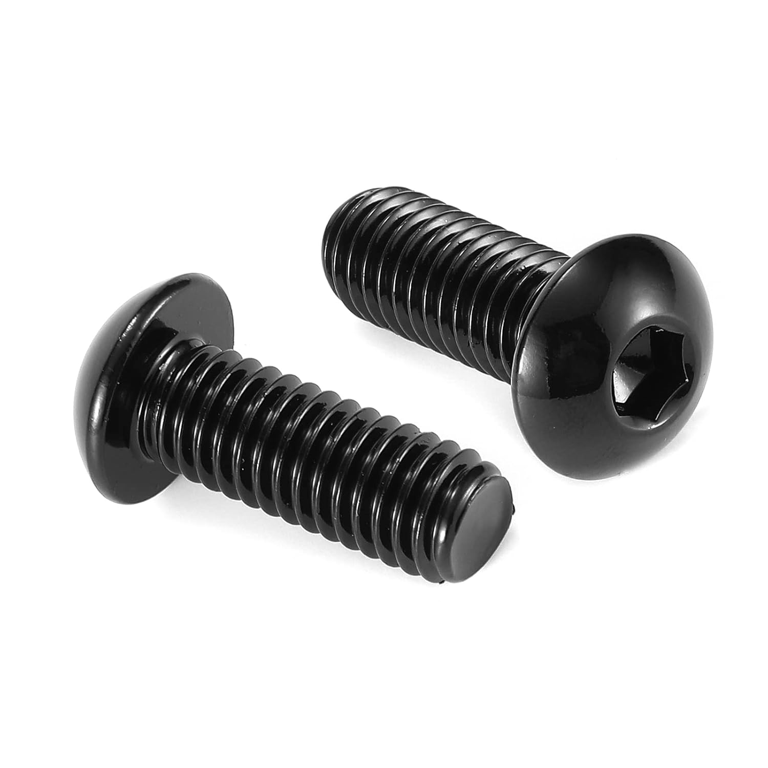1/4-20 x 1 Button Head Socket Cap Bolts Screws, 20Pcs 304 Stainless Steel 18-8, Allen Hex Drive, Black Oxide by (with Hex Spanner) - Image 1