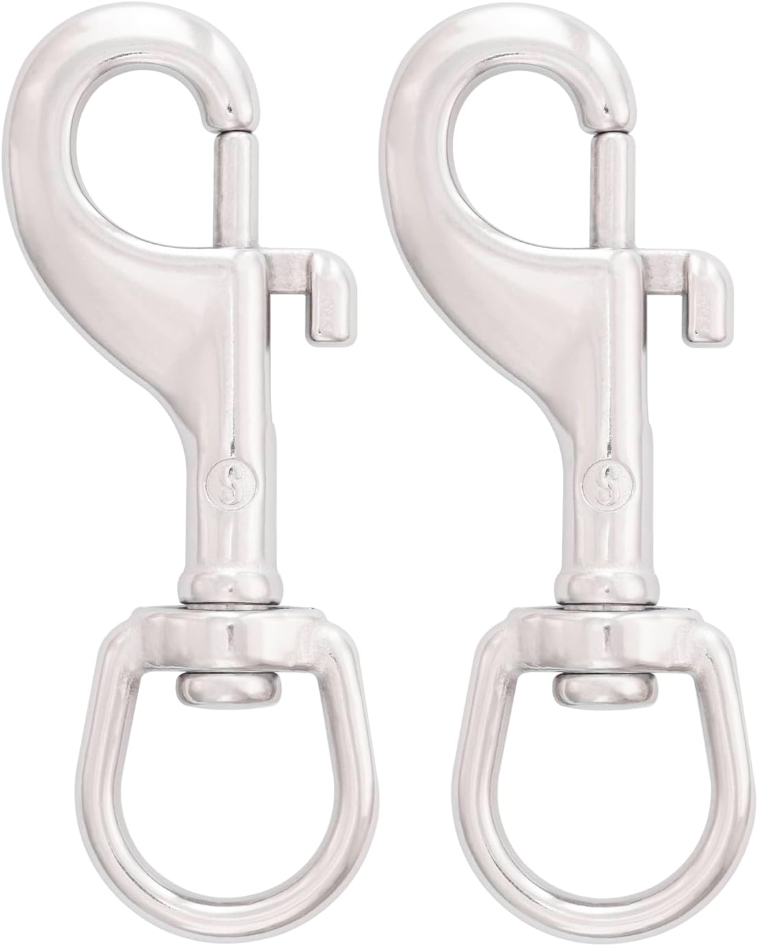 SHONAN 3.5 Inch Swivel Eye Snap Hook, 2 Pack Marine Grade Scuba Bolt Snap, Single Ended Stainless Steel Flag Clips Swivel Snaps for Scuba Diving, Flag Pole Rope, Dog Leash, Camera Strap - Image 1