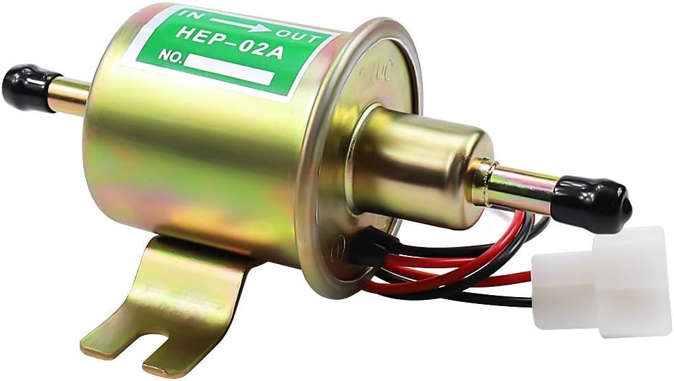Electric Fuel Pump 12V Universal Low Pressure 12 Volt Transfer Inline Fuel Pump for Lawn Mower Carburetor Gas Diesel Engine 2.5-4psi HEP-02A - Image 2