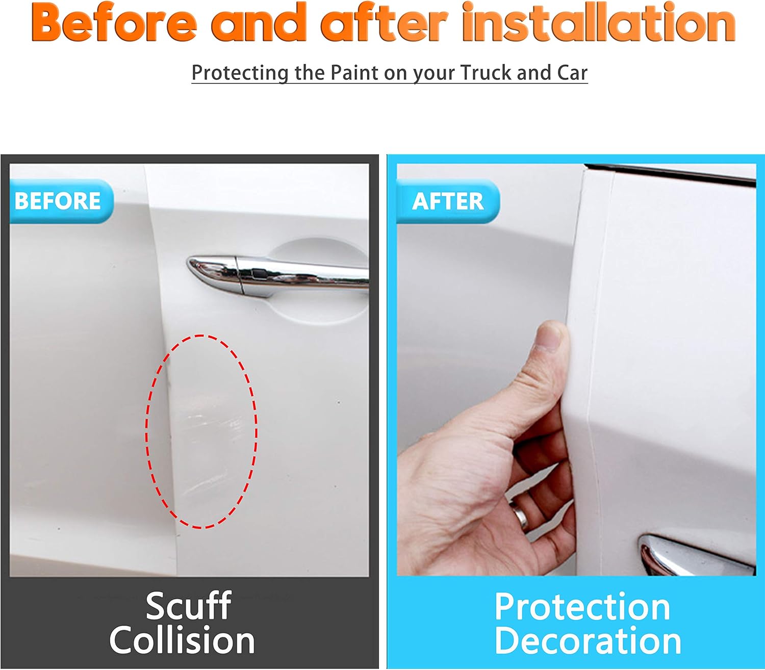 Anti-Scratch Anti-Collision Adhesive Strip Car Door Edge Guard Protector Strip Car Door Scuff Plate Protectors Transparent Invisible Tape for Rear Bumper/Door(33Ft x 2In) - Image 6