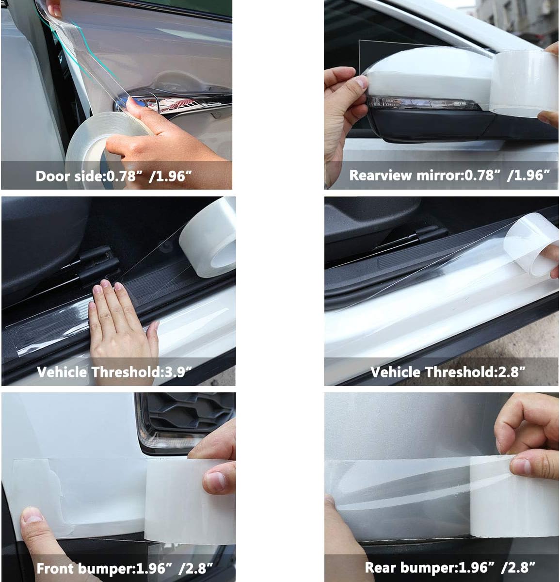 Anti-Scratch Anti-Collision Adhesive Strip Car Door Edge Guard Protector Strip Car Door Scuff Plate Protectors Transparent Invisible Tape for Rear Bumper/Door(33Ft x 2In) - Image 7
