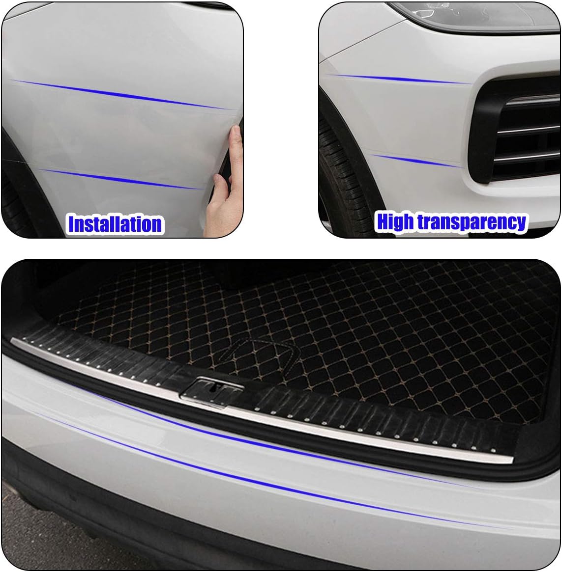 Anti-Scratch Anti-Collision Adhesive Strip Car Door Edge Guard Protector Strip Car Door Scuff Plate Protectors Transparent Invisible Tape for Rear Bumper/Door(33Ft x 2In) - Image 8