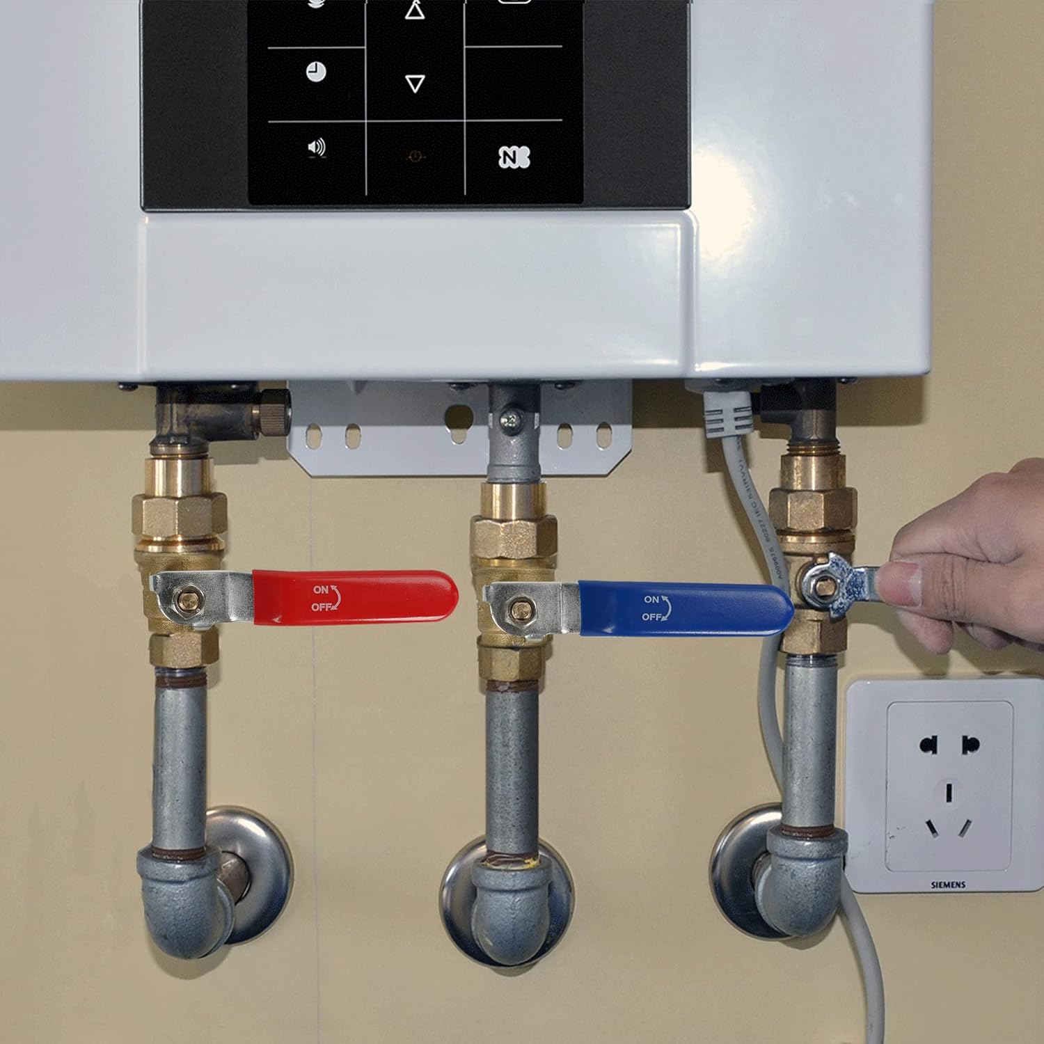 2 Pieces 3/4 Inch Pex Brass Full Port Shut Off Ball Valve Hot and Cold, Quarter Turn HOT (RED) COLD (BLUE) of Brass Water Stop Shut Off, 1 Piece Each - Image 6