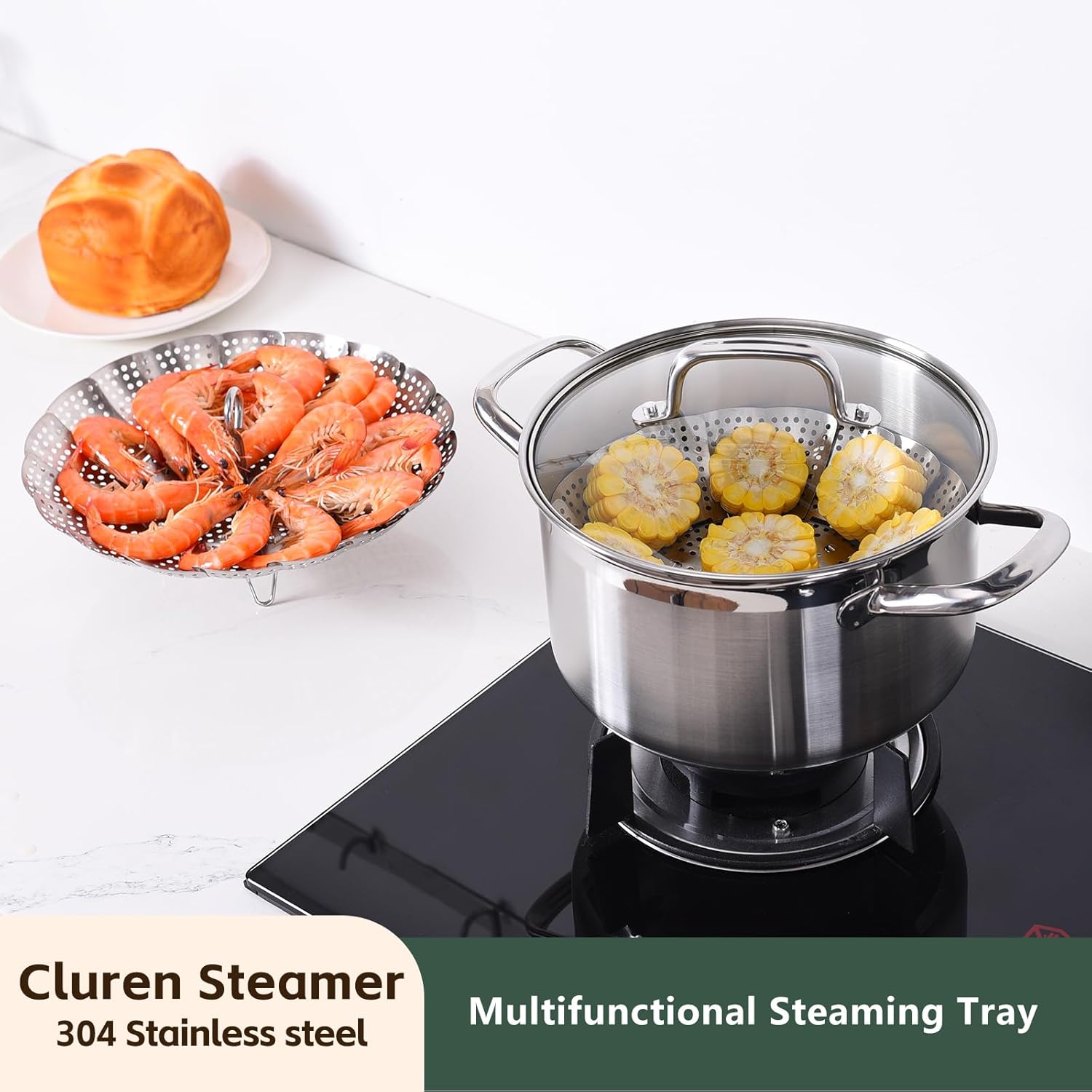 Steamer Basket for Cooking 304 Stainless Steel Entirely Thickened,Collapsible Steamer Insert for Pots, Fits Instant Pot/Skillets (5.5'' To 9.5'') - Image 7
