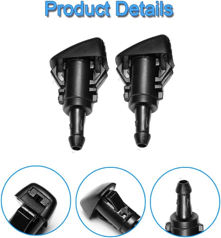 Front Windshield Washer Nozzles Wiper Spray Kit- For: Dodge, Ram, Jeep - Replaces OEM #: 4805742AB, 5116079AA - Image 2