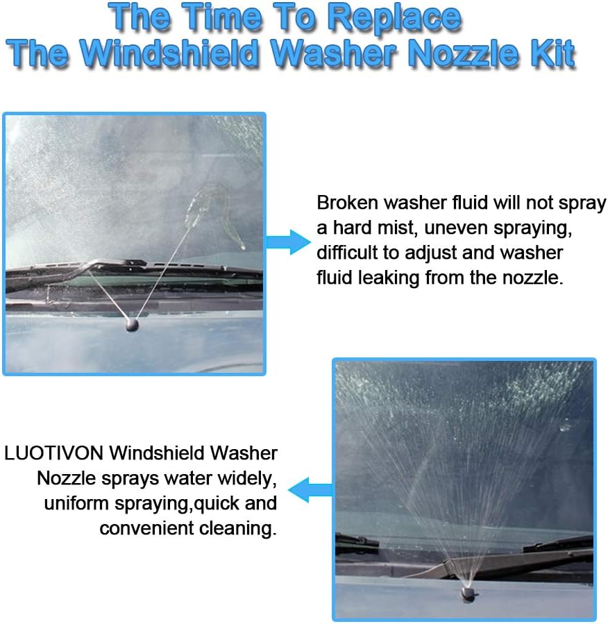 Front Windshield Washer Nozzles Wiper Spray Kit- For: Dodge, Ram, Jeep - Replaces OEM #: 4805742AB, 5116079AA - Image 3