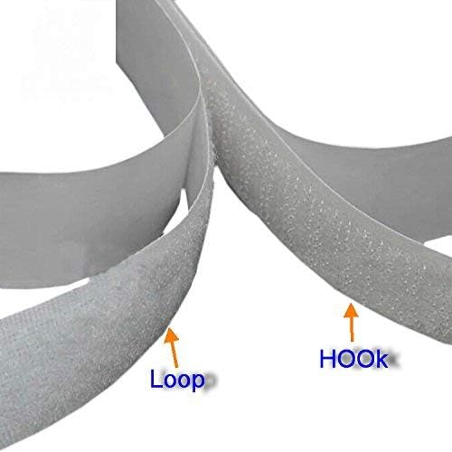 16 Feet Length 0.75 Inches Width Hook and Loop with Strong Self Adhesive Interlocking Strip, Mounting Tape Heavy Duty Adhesion Fastener (White) - Image 2