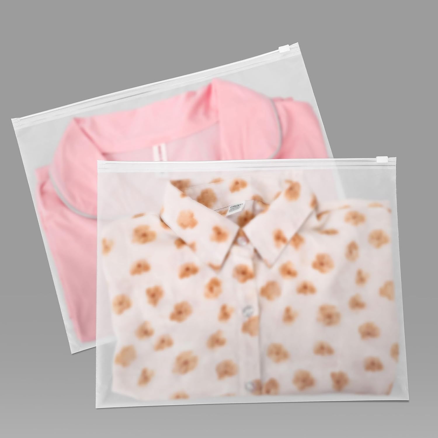 25 Pcs 13x10 Inch Frosted Resealable Clothing Bags - 3 Mil Heavy-Duty Plastic Packaging for Apparel Storage | Travel & Small Business Organizer for Shirts, Delicate Garments-No Vent Holes - Image 1