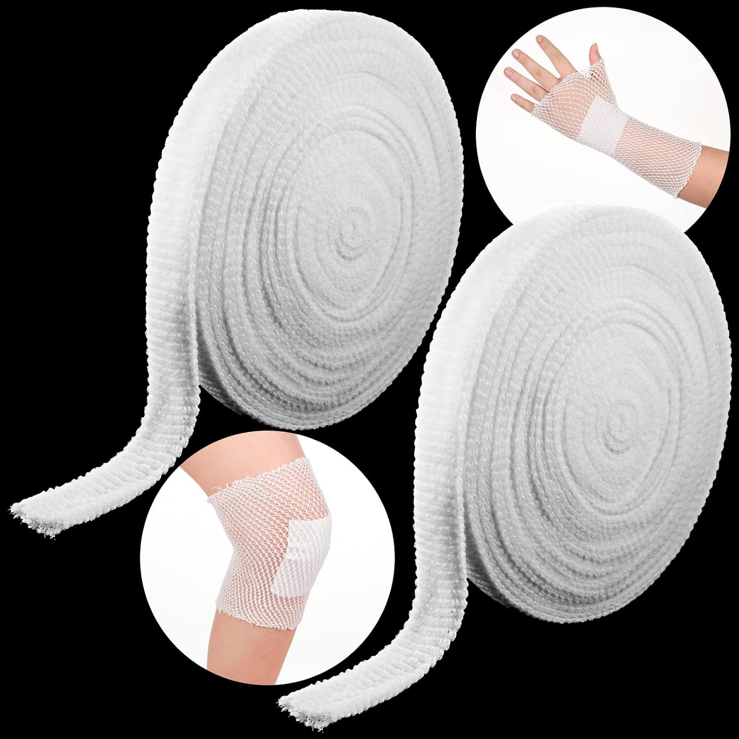 2 Rolls Tubular Bandage Elastic Net Wound Dressing Stretch Dressing Retainer Tubular Elastic Gauze Bandage for Wound Arm, Without The Use of Adhesive Tape (Size 4 for Arm, Leg or Foot) - Image 1