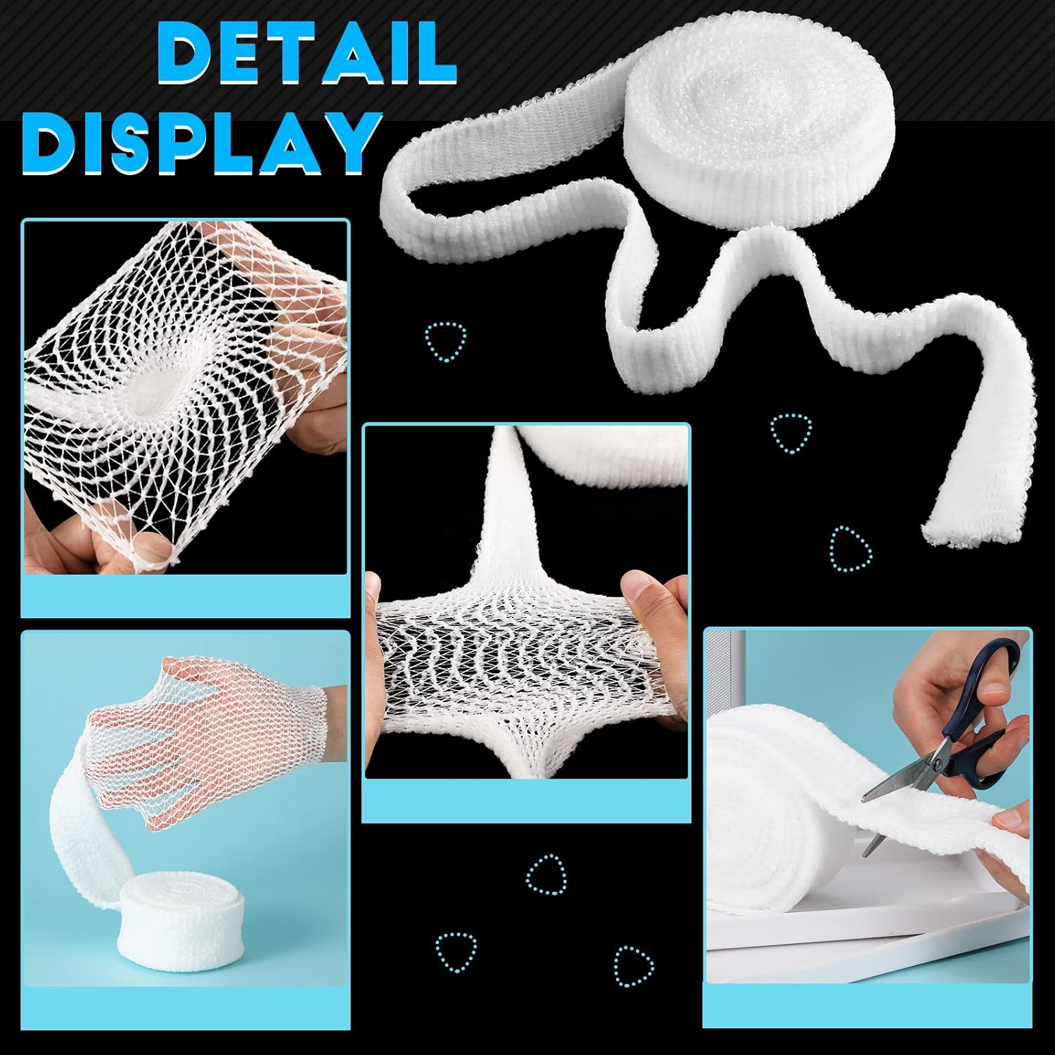 2 Rolls Tubular Bandage Elastic Net Wound Dressing Stretch Dressing Retainer Tubular Elastic Gauze Bandage for Wound Arm, Without The Use of Adhesive Tape (Size 4 for Arm, Leg or Foot) - Image 3
