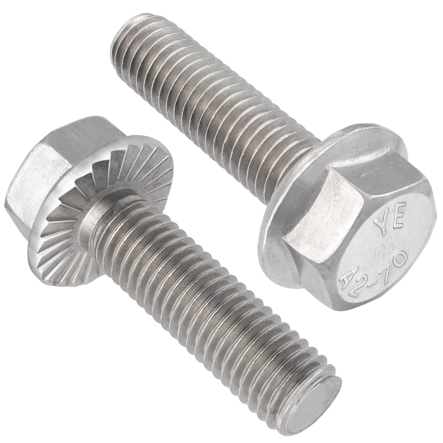 M8-1.25 x 25mm Flanged Hex Head Bolts,304 Stainless Steel 18-8,Fully Threaded,Silver External Flange Hex Drive Screws,Pump,Fix Car,DIY Project(23Pcs) - Image 1