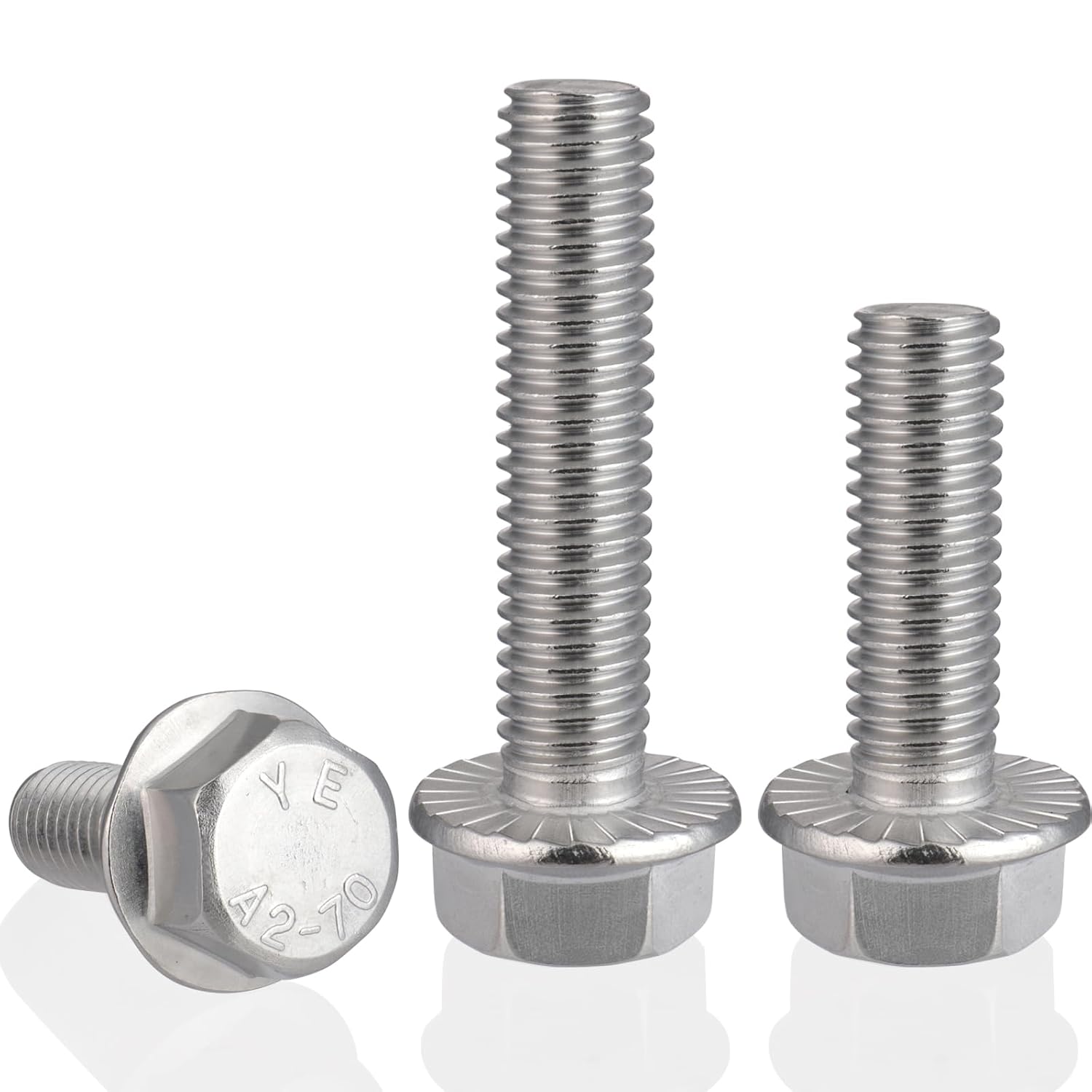 M8-1.25 x 25mm Flanged Hex Head Bolts,304 Stainless Steel 18-8,Fully Threaded,Silver External Flange Hex Drive Screws,Pump,Fix Car,DIY Project(23Pcs) - Image 2