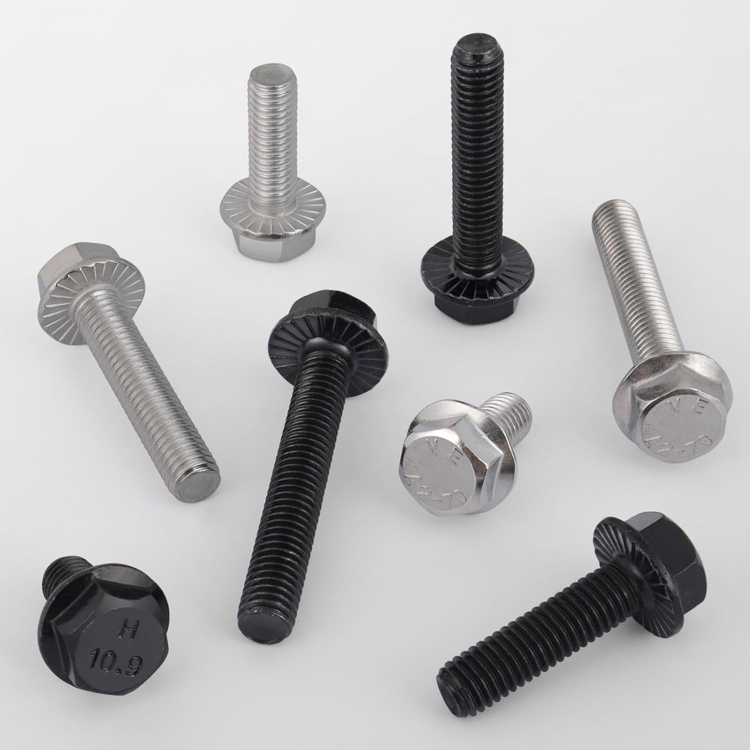 M8-1.25 x 25mm Flanged Hex Head Bolts,304 Stainless Steel 18-8,Fully Threaded,Silver External Flange Hex Drive Screws,Pump,Fix Car,DIY Project(23Pcs) - Image 5