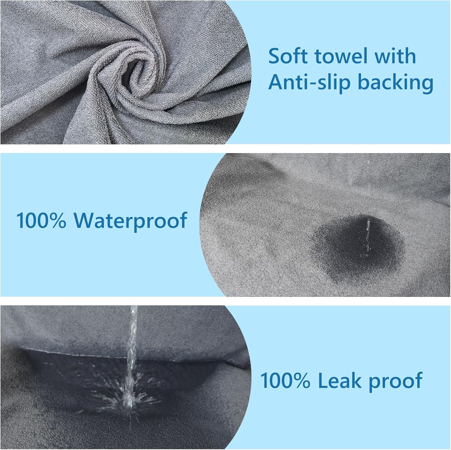 Car Seat Covers Universal Car Protective Front Seat Covers Washable Non-Slip Seat Protectors for Gym Workouts,Waterproof and Sweatproof Towel Seat Covers for Cars,Trucks, Jeeps (Grey) - Image 6