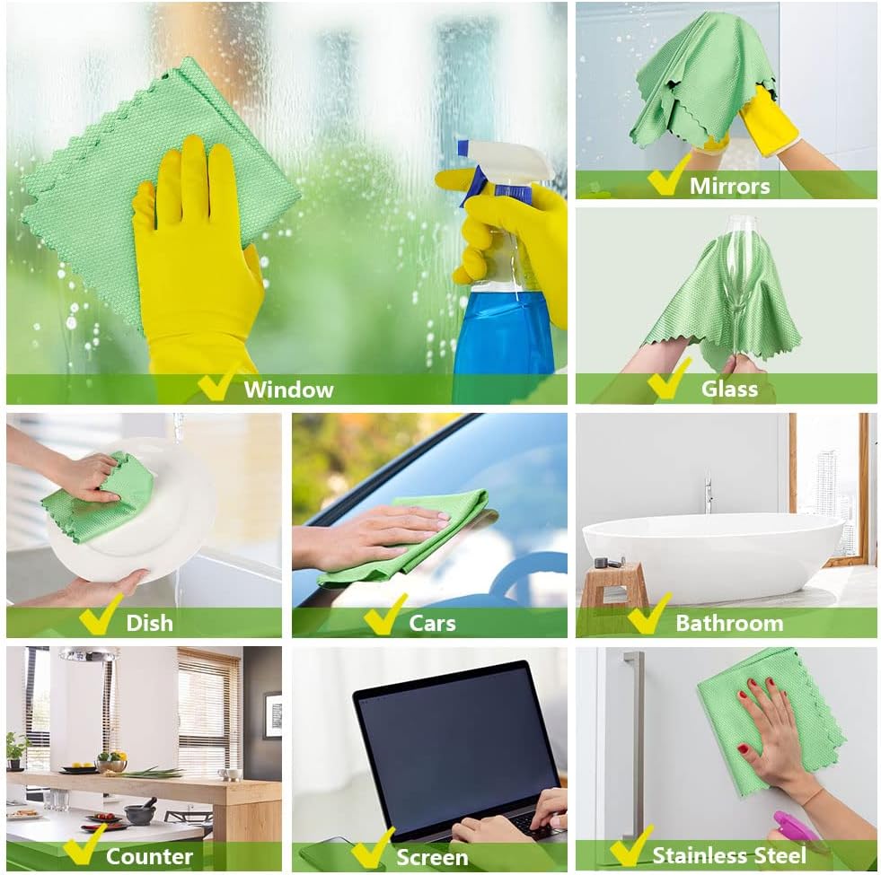Microfiber Glass Cleaning Cloths-6PK, 16