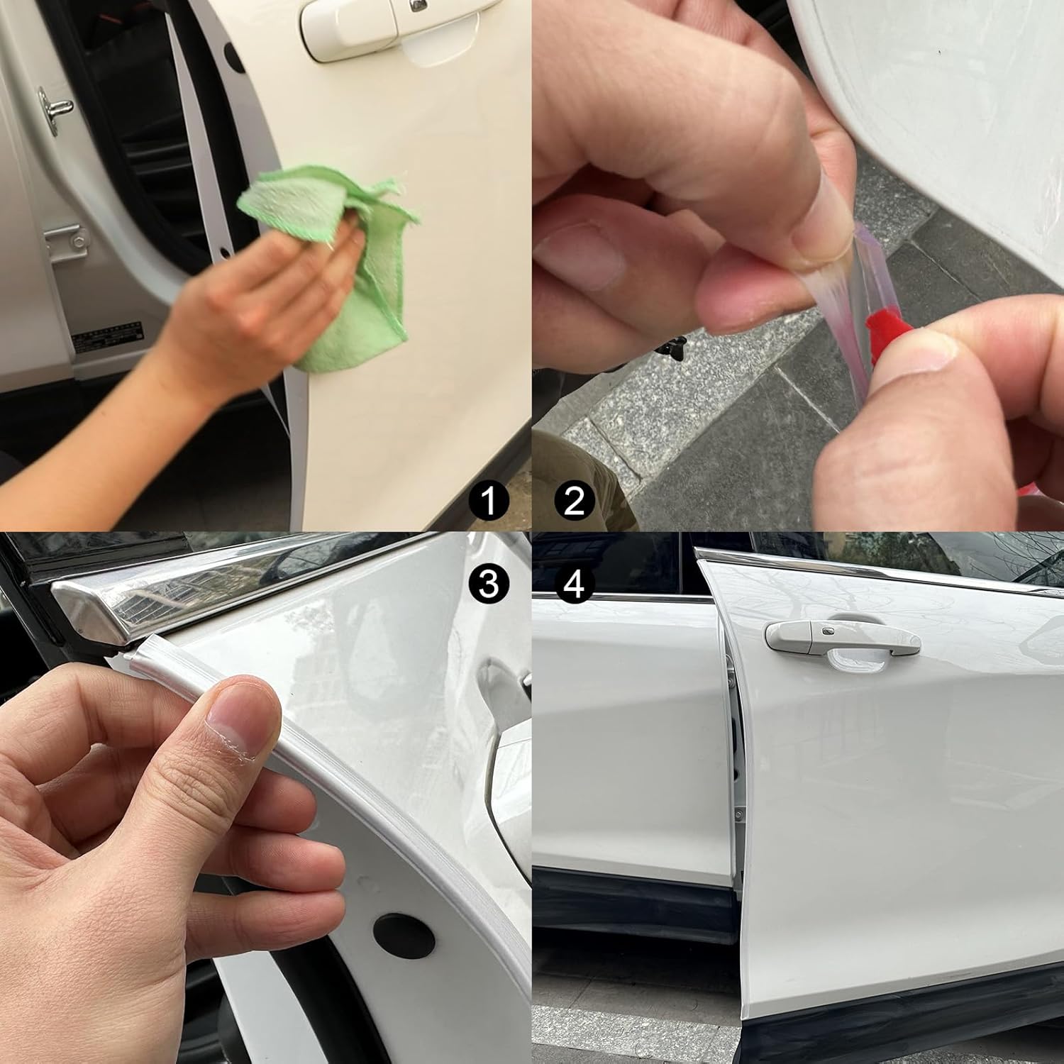 32.8ft (10m) Car Door Edge Guards Clear – Self-Adhesive PVC, U-Shaped, Fits Most Vehicles, Scratch- and Chip-Resistant – Reduces Dings in Parking Lots - Image 3