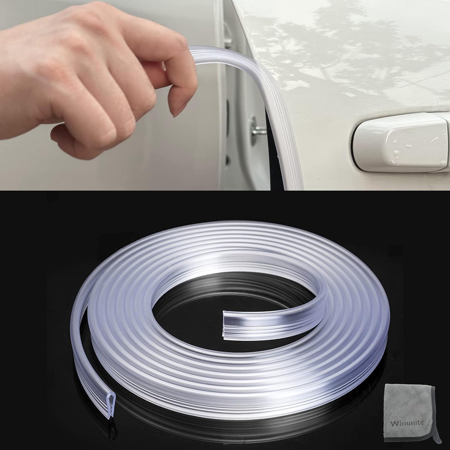 32.8ft (10m) Car Door Edge Guards Clear – Self-Adhesive PVC, U-Shaped, Fits Most Vehicles, Scratch- and Chip-Resistant – Reduces Dings in Parking Lots - Image 7