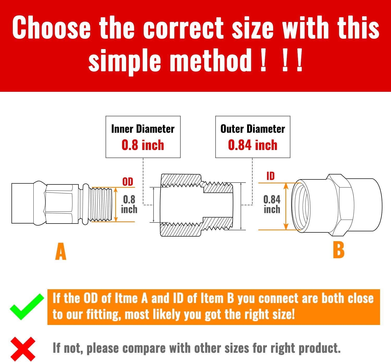 4-Pack 1/2 Inch Male x 1/2'' Female Brass Pipe Fitting Adapters, 1/2'' NPT Male to Female Adapters, 1/2'' Brass Pipe Extension Fittings for Shower Head - Image 4