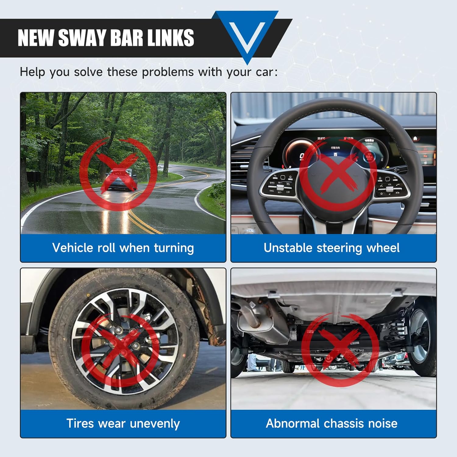 K700432 Sway Bar Links Fit For Escalade,Escalade ESV,Escalade EXT;Avalanche,Silverado 1500,Suburban,Suburban 1500,Tahoe; Sierra,Yukon,Yukon XL,Yukon XL 1500 2007-2016 Front Stabilizer End Link - Image 4