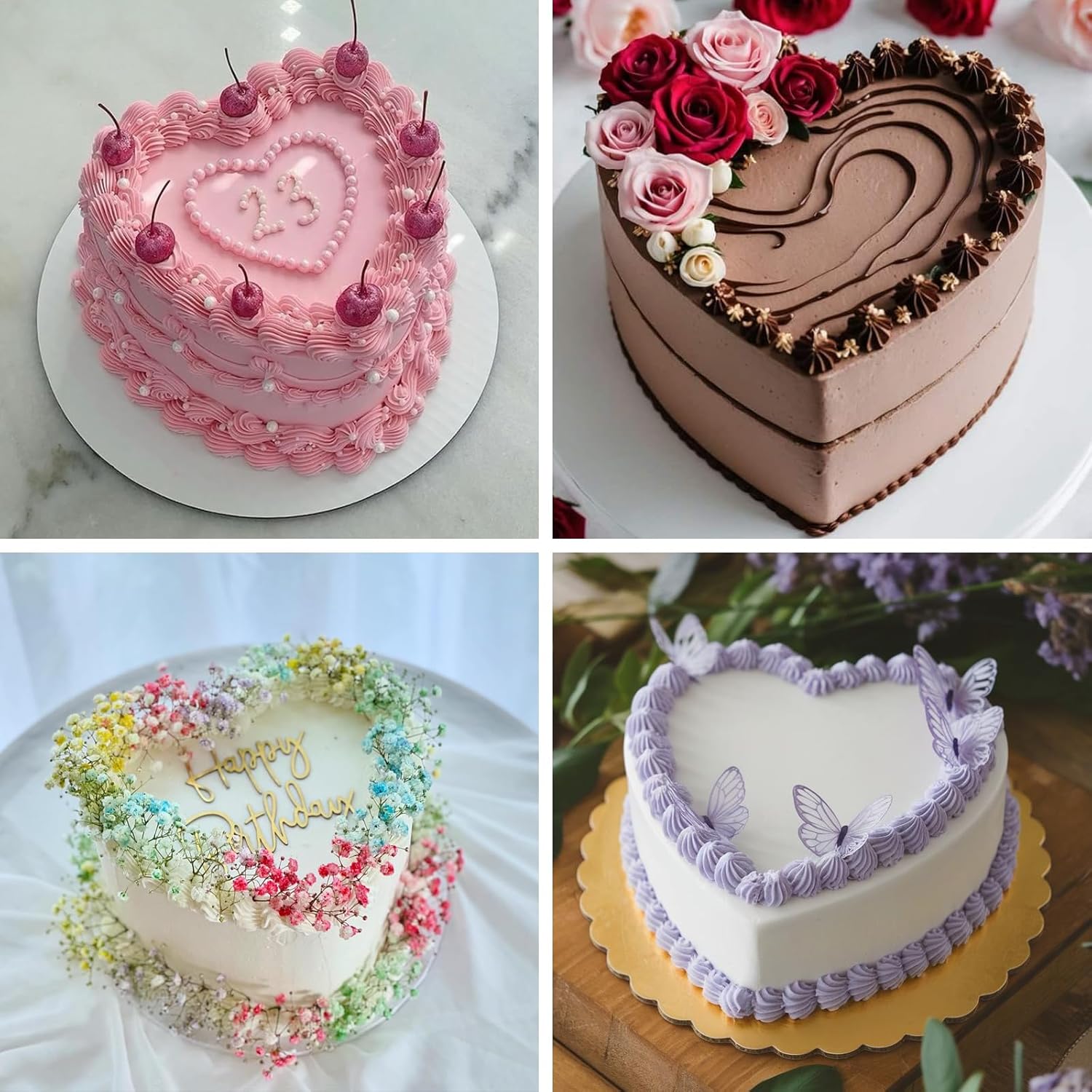 8 Inch Heart Cake Pan, Set of 2 Heart Shaped Cake Pans with 60 Pieces Parchment Paper, Non-stick Cake Baking Pans for Kitchen Birthday Wedding - Image 6
