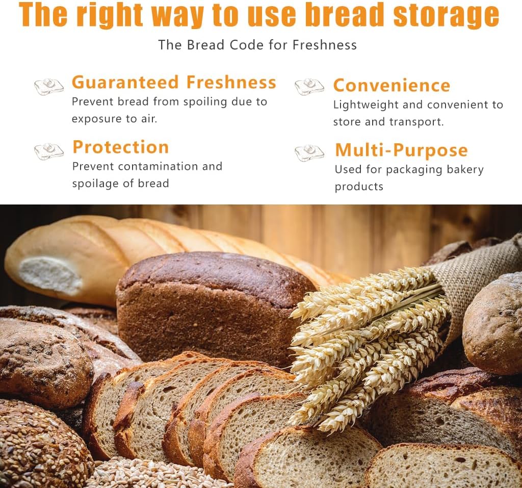 120Pcs Plastic Bread Bags for Homemade Bread and 120 Ties, 18 x 8 x 4 Inch Reusable Clear Loaf Bags, Adjustable, Perfect for Home Bakers and Bakeries (120Pcs) - Image 5