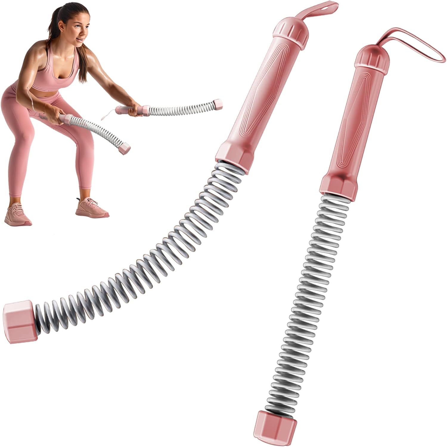 2PCS Weighted Ropeless Battle Ropes, 3.5 lbs in total, Heavy Duty Workout Rope for Home Gym with Training Poster, Portable Workout Rope for Strength Training, HIIT, Cardio, Non-Slip Grip, Fitness Equipment for Men & Women - Image 1