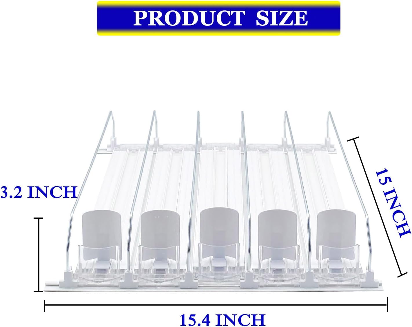 Drink Dispenser for Fridge,Automatic Pusher Glide Soda Can Dispenser for Refrigerator and Adjustable Width - Storage 25 Cans - Image 3