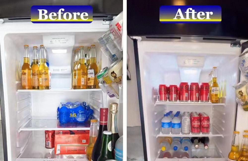 Drink Dispenser for Fridge,Automatic Pusher Glide Soda Can Dispenser for Refrigerator and Adjustable Width - Storage 25 Cans - Image 4