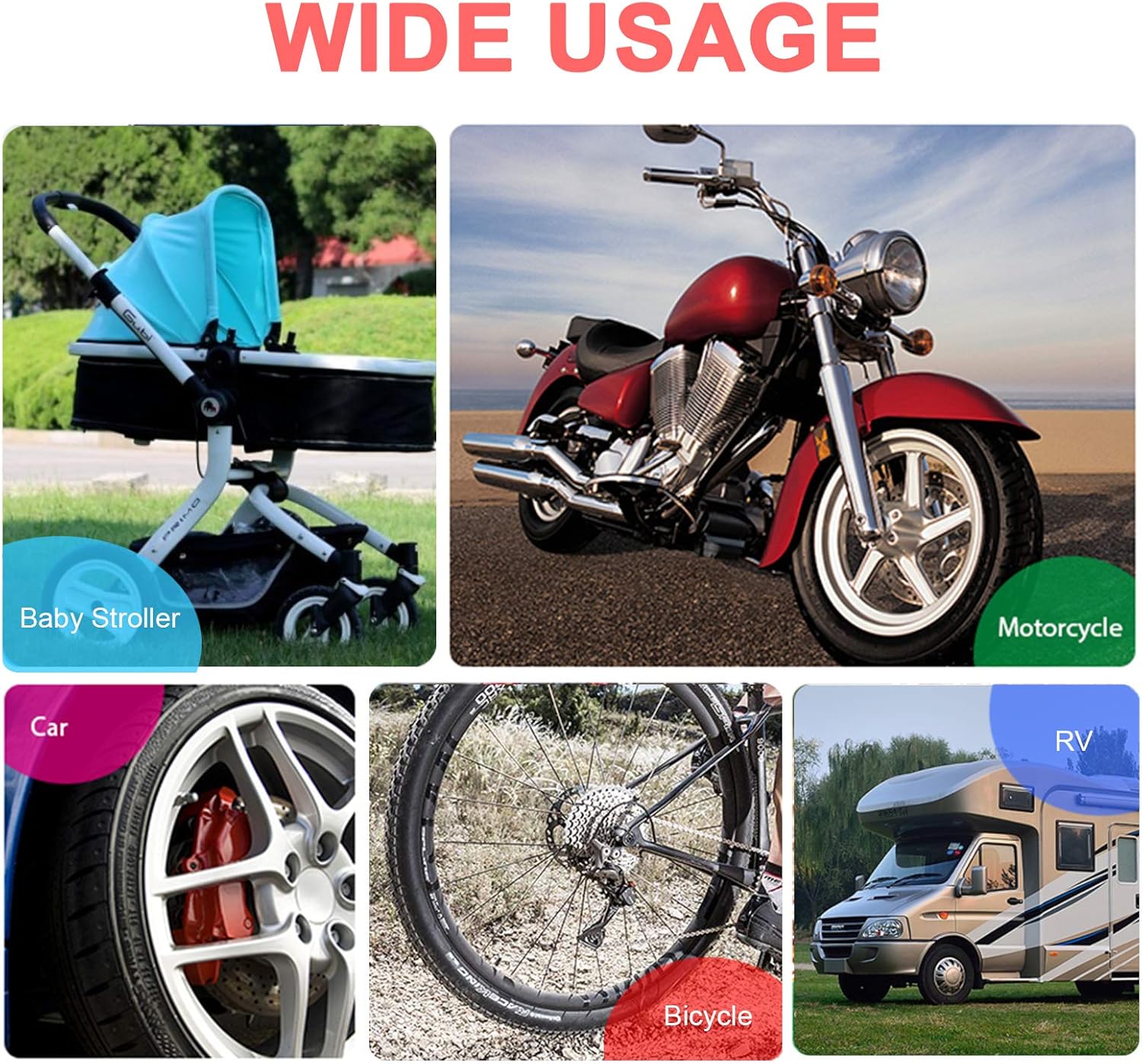 6 PCS 45 Degree 90 Degree 135 Degree Metal Valve Stem Extenders, Universal Valve Stem Extensions Compatible for Dual Wheels Passenger Cars, Stroller, RV, Motorcycles, Bicycles, Trailers - Image 4