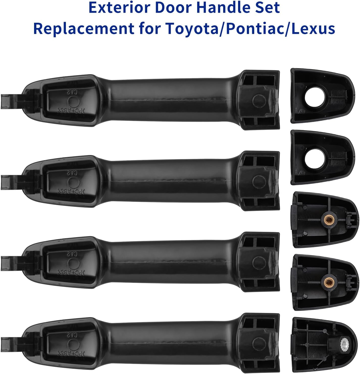 4Pcs Exterior Door Handles for Toyota Camry 2002-2006, Corolla Matrix 2003-2013, RAV4 2001-2012, Prius 04-09, Pontiac Vibe 2003-2010, Front & Rear Driver & Passenger Side Replaces# 81309 92894 - Image 2